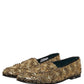 Dolce & Gabbana Gold Sequin Embellished Dress Loafers Shoes