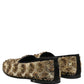 Dolce & Gabbana Gold Sequin Embellished Dress Loafers Shoes
