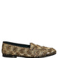 Dolce & Gabbana Gold Sequin Embellished Dress Loafers Shoes