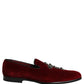 Dolce & Gabbana Maroon Suede Cross Slip On Dress Loafers Shoes