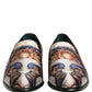 Dolce & Gabbana Multicolor Fruit Print Velvet Loafers Shoes