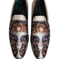Dolce & Gabbana Multicolor Fruit Print Velvet Loafers Shoes
