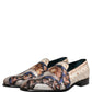 Dolce & Gabbana Multicolor Fruit Print Velvet Loafers Shoes