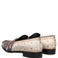 Dolce & Gabbana Multicolor Fruit Print Velvet Loafers Shoes