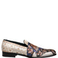 Dolce & Gabbana Multicolor Fruit Print Velvet Loafers Shoes