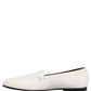 Dolce & Gabbana White Leather Logo Slip On Men Loafers Shoes