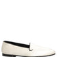 Dolce & Gabbana White Satin Logo Slip On Flats Loafers Shoes