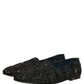 Dolce & Gabbana Black Velvet Embroidered Dress Loafers Shoes