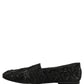Dolce & Gabbana Black Velvet Embroidered Dress Loafers Shoes