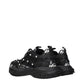Versace Black Fabric Chunky Sneakers