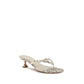 Amina Muaddi Gray Calf Leather Bos Taurus Flat Sandals