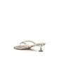 Amina Muaddi Gray Calf Leather Bos Taurus Flat Sandals