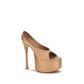 Amina Muaddi Beige Silk Platform Pumps