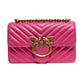 PINKO Pink Leather Love One Mini Shoulder Bag