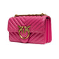 PINKO Pink Leather Love One Mini Shoulder Bag