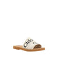 Chloé White Cotton Flat Sandals