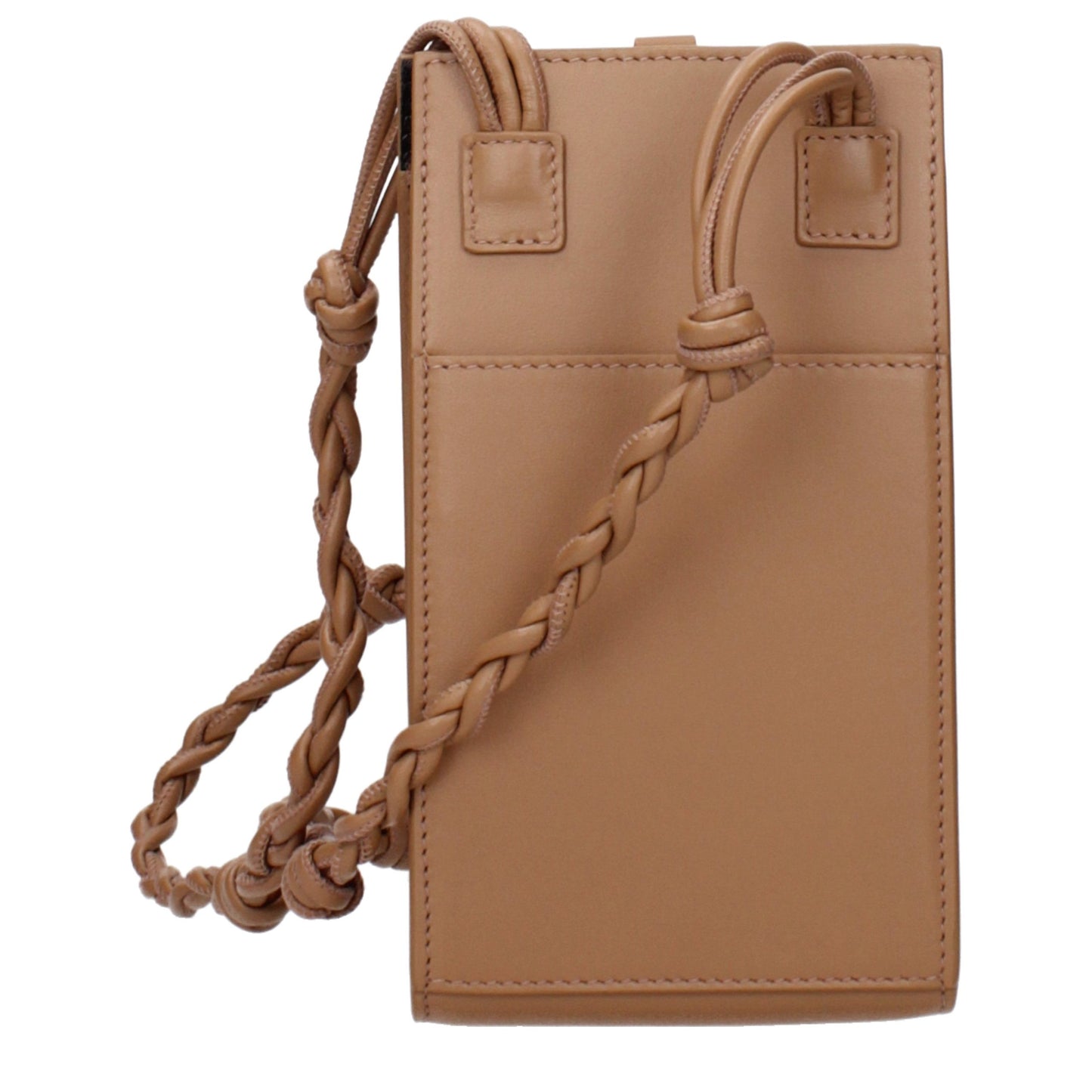 Jil Sander Brown Leather Crossbody Bag