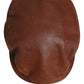 Dolce & Gabbana Men Brown Lamb Leather Newsboy Cloth Capello Hat
