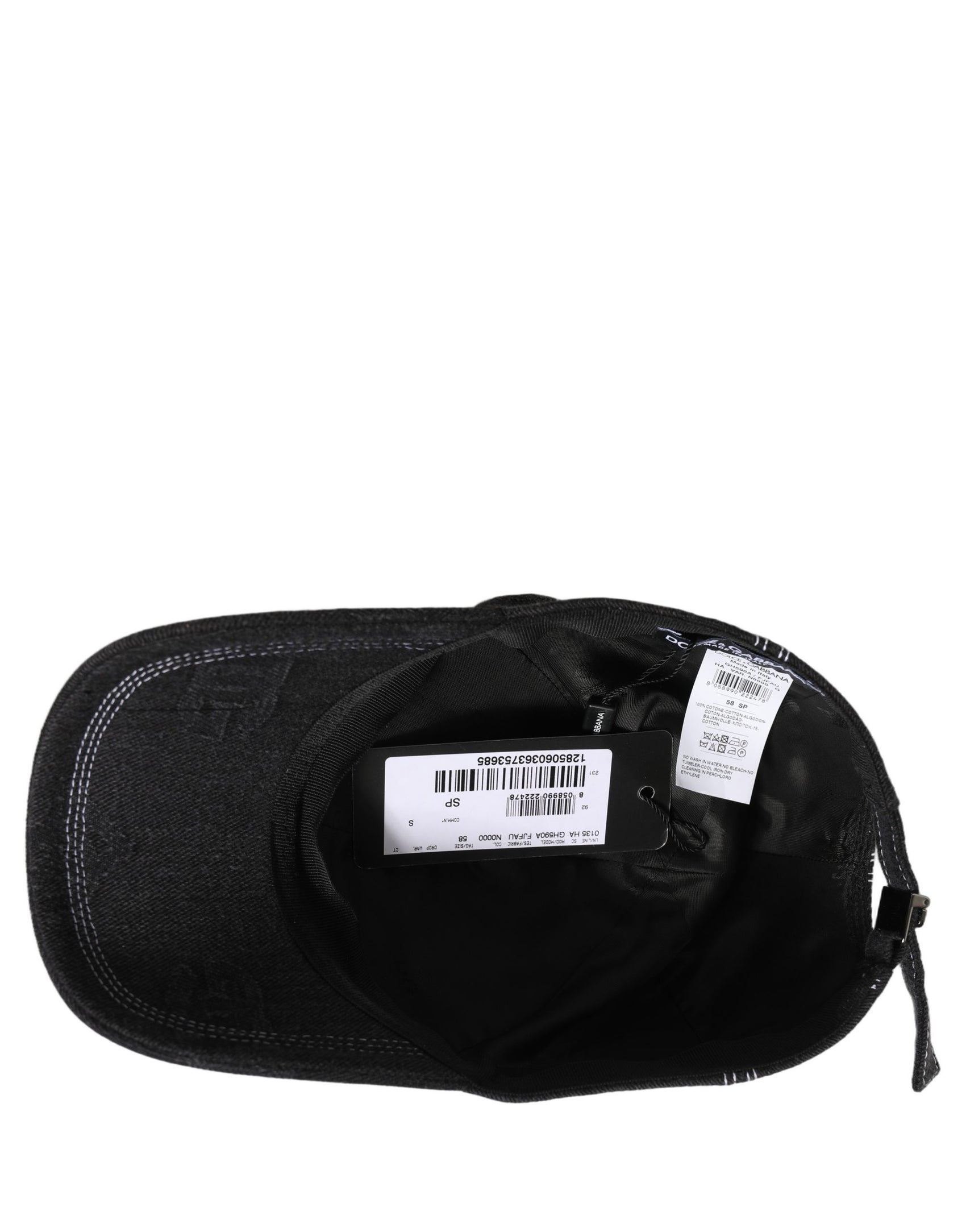 Dolce & Gabbana Men Black Cotton 6 Panel Baseball Capello Hat