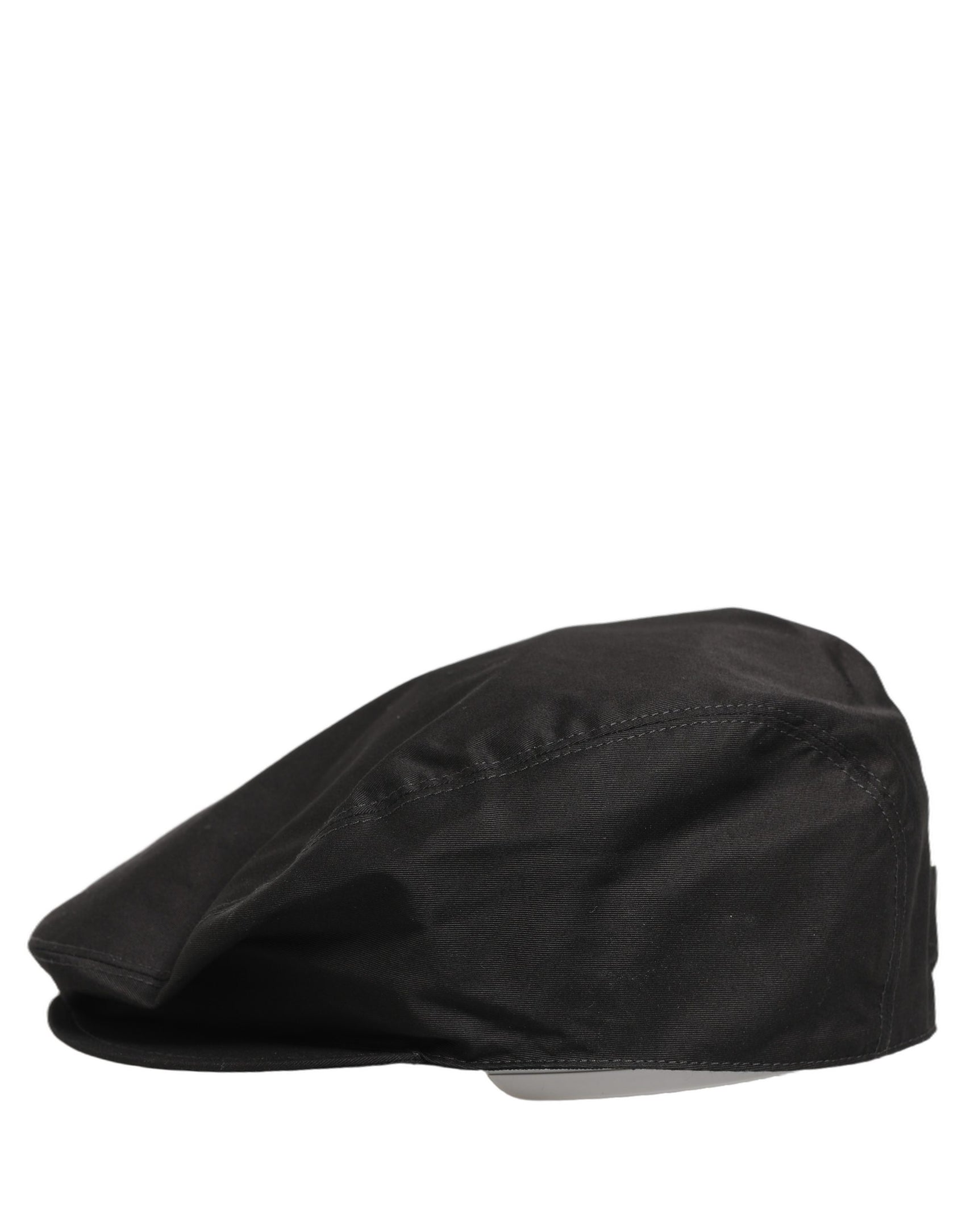 Dolce & Gabbana Men Black Cotton Stretch Newsboy Cloth Capello Hat