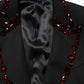 Dolce & Gabbana Black Crystal Embellished Coat Blazer Jacket