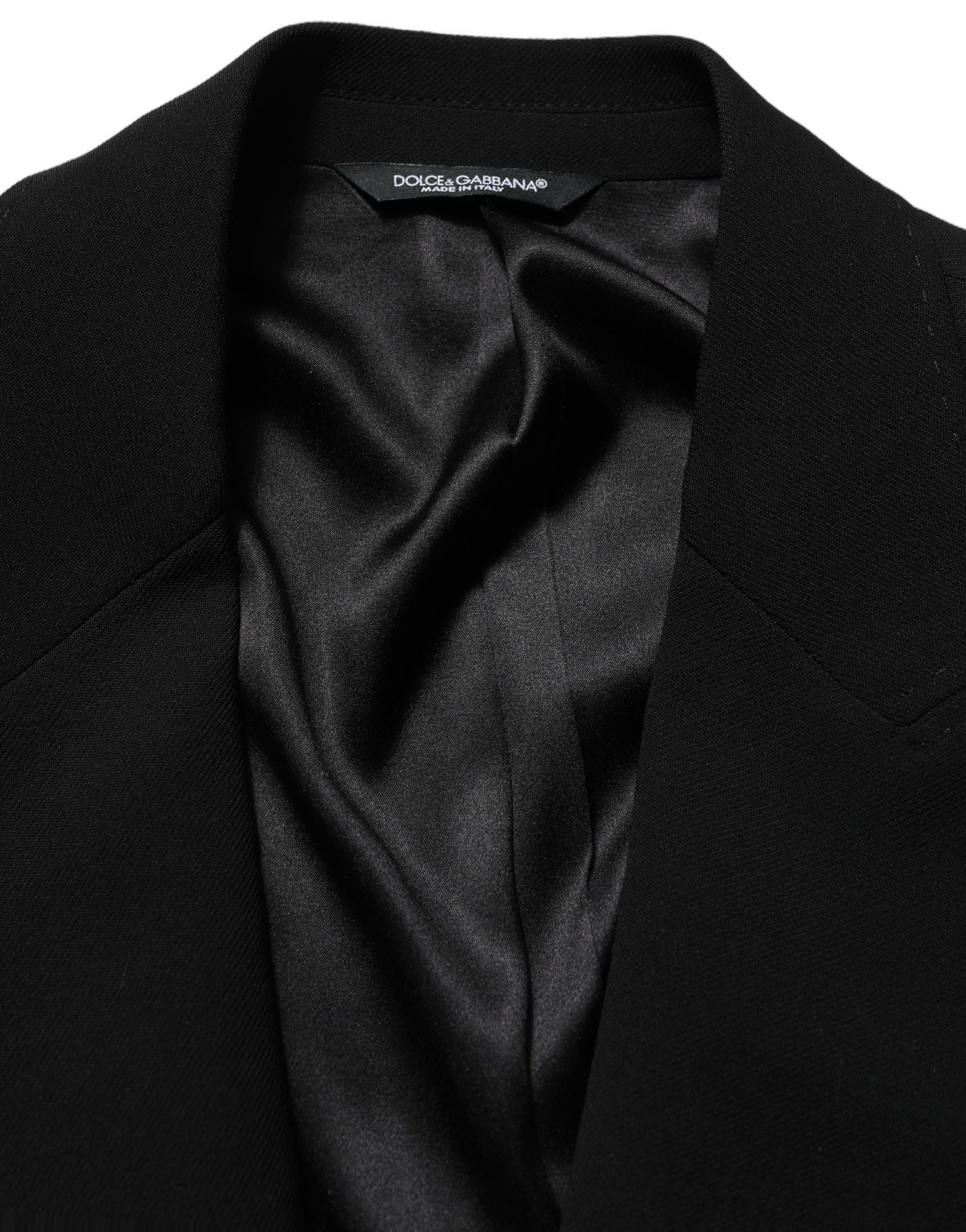 Dolce & Gabbana Black Wool Single Breasted Men Blazer Jacket