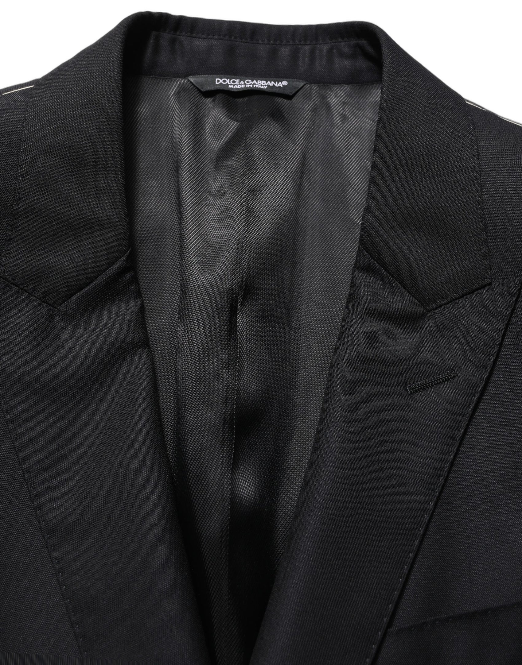 Dolce & Gabbana Black Wool Single Breasted Men Blazer Jacket