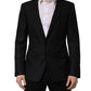 Dolce & Gabbana Black Wool Single Breasted Men Blazer Jacket