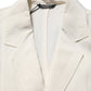 Dolce & Gabbana Off White Flax Single Breasted Blazer Jacket