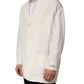 Dolce & Gabbana Off White Flax Single Breasted Blazer Jacket