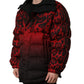 Dolce & Gabbana Red Black Reversible Animal Print Puffer Coat Jacket