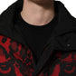 Dolce & Gabbana Red Black Reversible Animal Print Puffer Coat Jacket