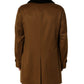 Dolce & Gabbana Brown Cashmere Mink Fur Men Overcoat Jacket
