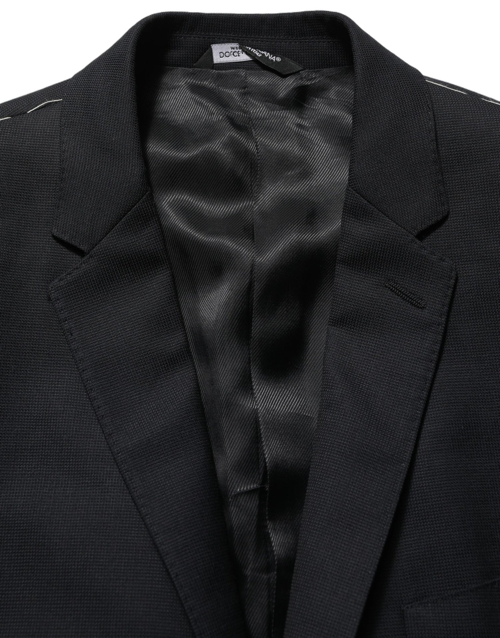 Dolce & Gabbana Black Wool Single Breasted Blazer Jacket