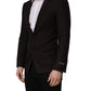 Dolce & Gabbana Brown Wool GOLD Single Breasted Men Jacket