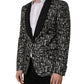 Dolce & Gabbana Black Crystal Embellished Coat Blazer Jacket
