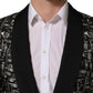 Dolce & Gabbana Black Crystal Embellished Coat Blazer Jacket