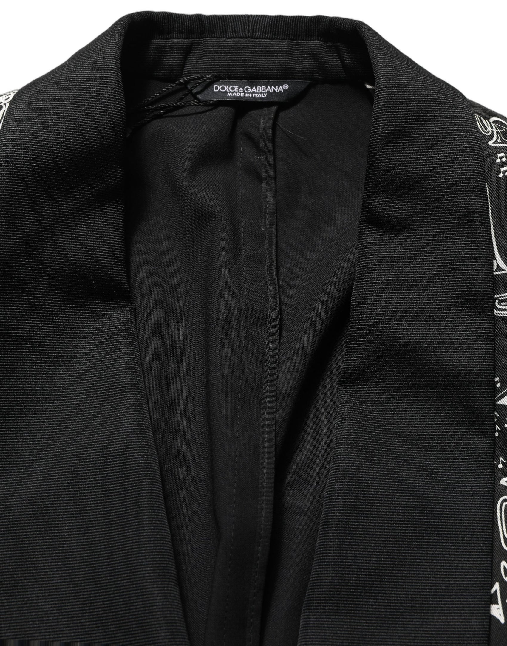 Dolce & Gabbana Black Crystal Embellished Coat Blazer Jacket