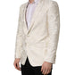 Dolce & Gabbana Off White Floral Single Breasted Men Jacket
