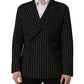 Dolce & Gabbana Black Stripes Wool Double Breasted Jacket