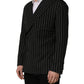 Dolce & Gabbana Black Stripes Wool Double Breasted Jacket