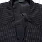 Dolce & Gabbana Black Stripes Wool Double Breasted Jacket