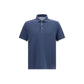 Brunello Cucinelli Blue Cotton Polo Shirt