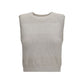 Brunello Cucinelli Beige Cotton Sleeveles Sweater