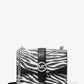 Michael Kors Greenwich Small Print Logo Crossbody Tote Chain Bag Black/White $498