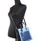 Marc Jacobs Grind Mini Blue Heaven Colorblock Leather Tote Crossbody Bag Purse