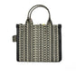 Marc Jacobs The Monogram Beige Mini Tote Woven Jacquard Canvas Crossbody Handbag