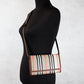 Burberry Hannah Icon Stripe Archive Tan E-Canvas Leather Wallet Crossbody Bag