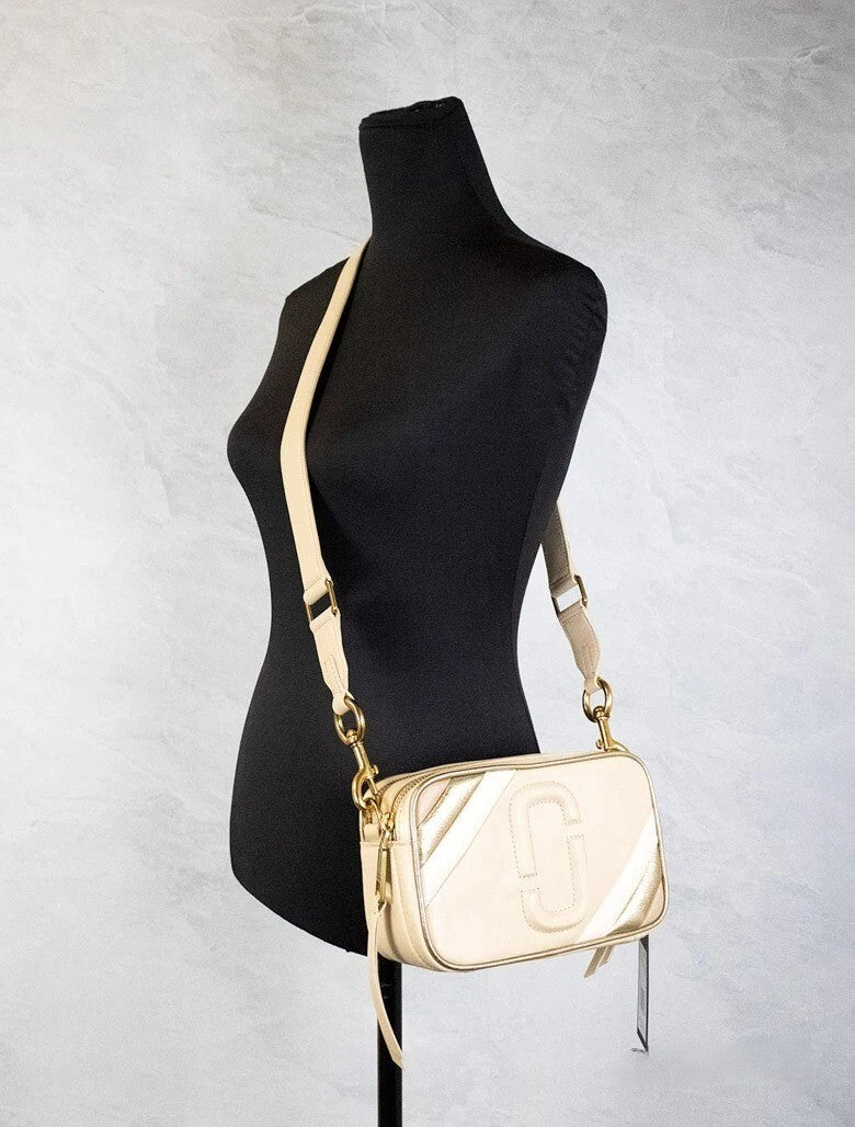 Marc Jacobs The Moto Shot 21 Curds Leather Camera Crossbody Purse Bag