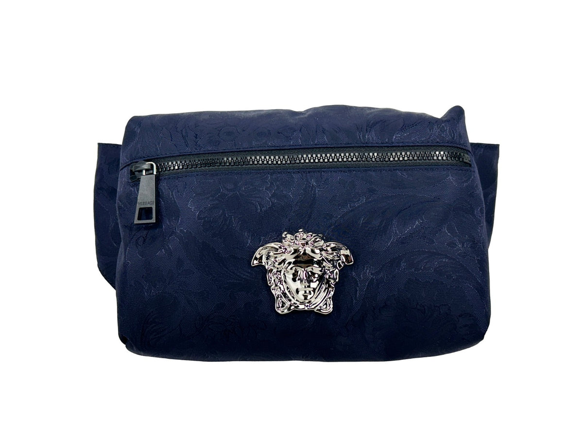 Versace Medusa Navy Nylon Belt Bag Waist Fanny Pack Purse